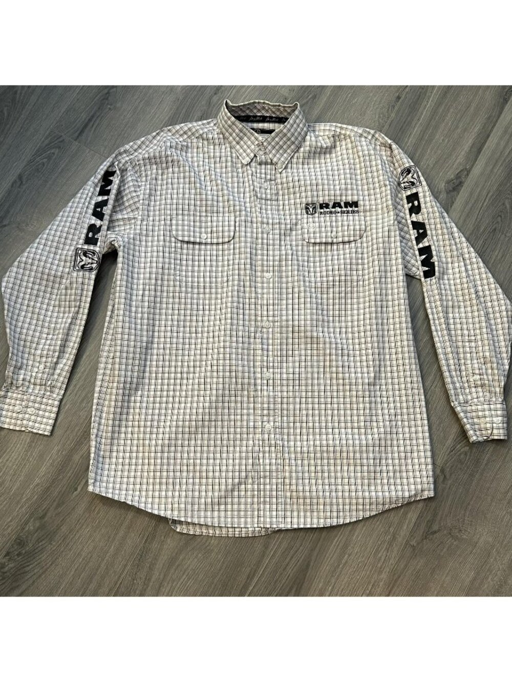 George Strait Shirt Mens L White Ram Rodeo Series Embroidered Western Button Up